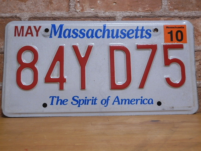 USEDナンバープレート　マサチューセッツ　MA