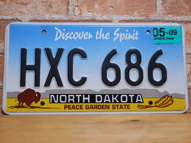 USEDナンバープレート　ノースダコタ　ＮＤ