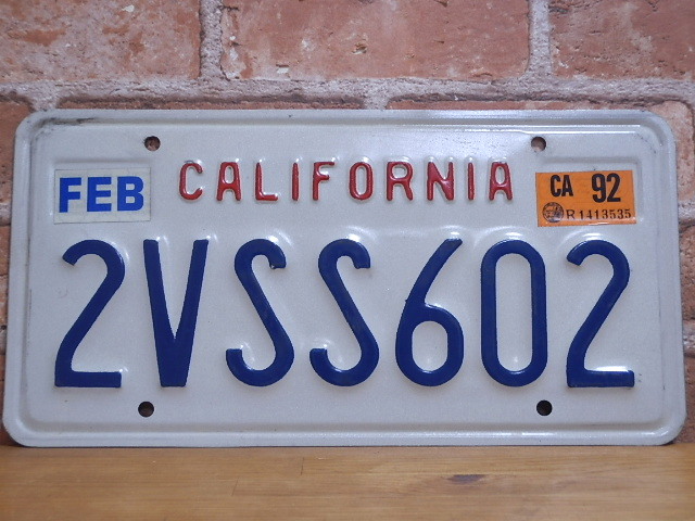 USEDナンバープレート　カリフォルニア　ＣＡ