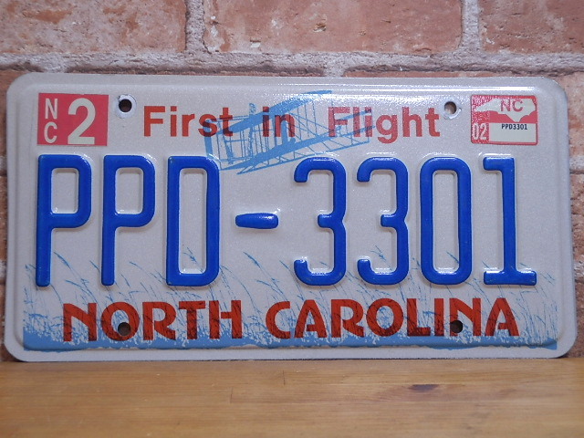 USEDナンバープレート　ノースカロライナ　NC