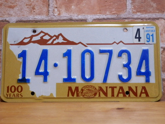 USEDナンバープレート　モンタナ　ＭＴ