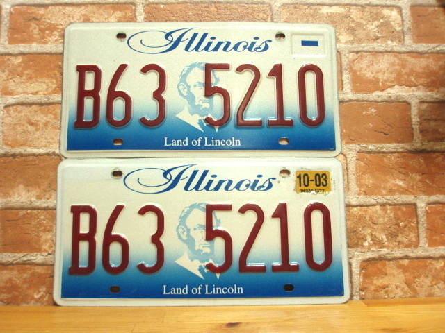 USED  ペアプレート　イリノイｗ　ＩＬ