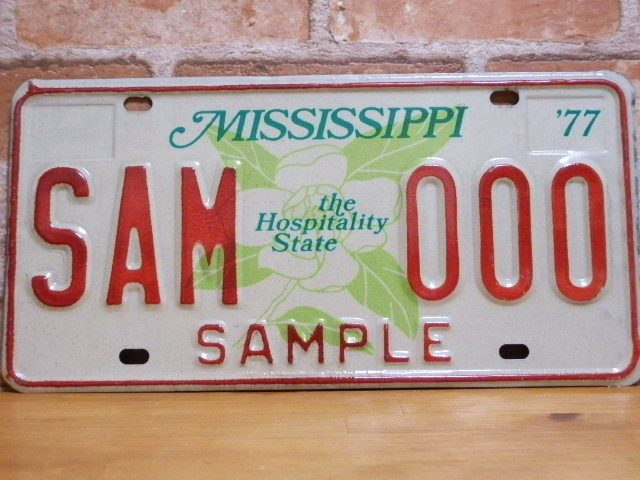 USEDサンプルプレート　ミシシッピ　ＭＳ