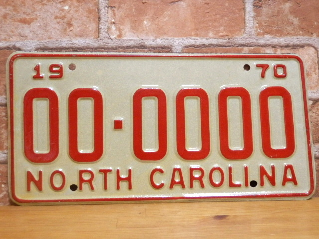 USEDサンプルプレート　ノースカロライナ　NC