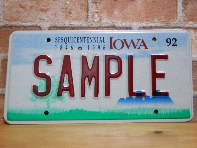 USEDサンプル プレート　アイオワ　IA