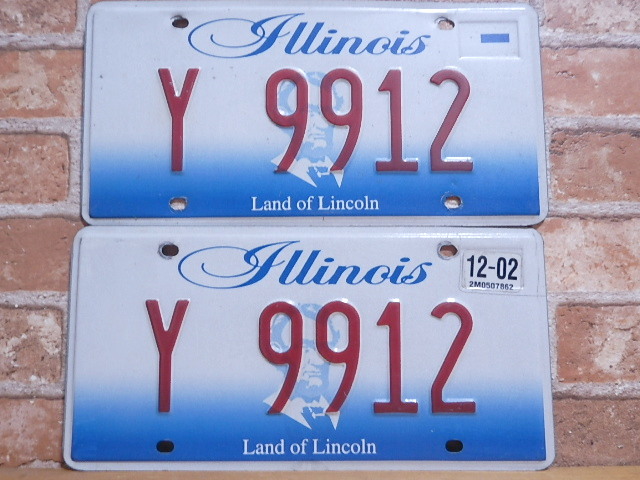USED  ペアプレート　イリノイｗ　ＩＬ