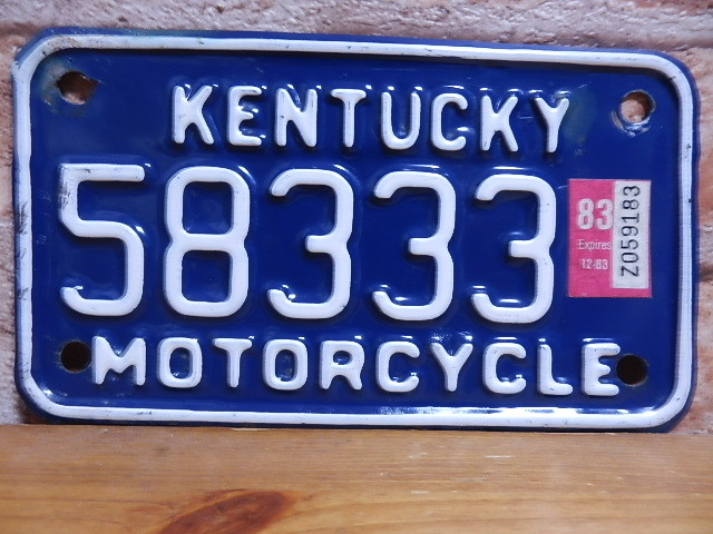 USEDモーターサイクルナンバープレート　ケンタッキー　