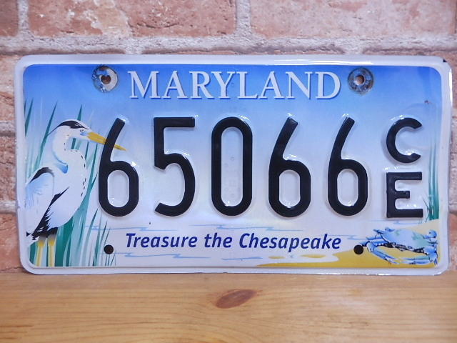 USEDナンバープレート　メリーランド　ＭＤ