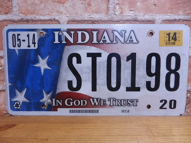 USEDナンバープレート　インディアナ　ＩＮ