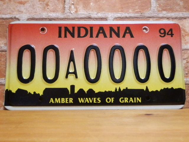 USEDサンプルプレート　インディアナ　ＩＮ