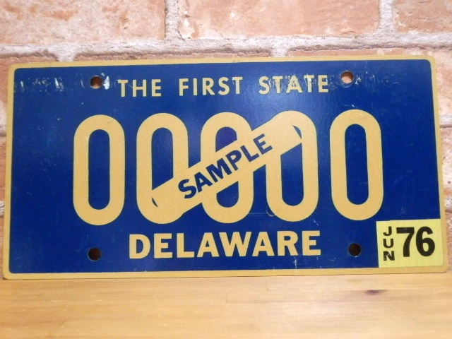 USEDサンプルプレート　デラウェア　ＤＥ