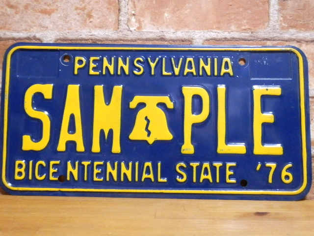 USEDサンプルプレート　ペンシルベニア　ＰＡ