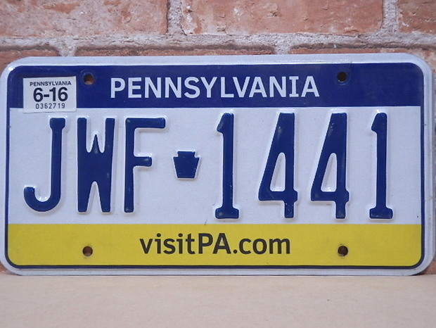 USEDナンバープレート　ペンシルベニア　ＰＡ