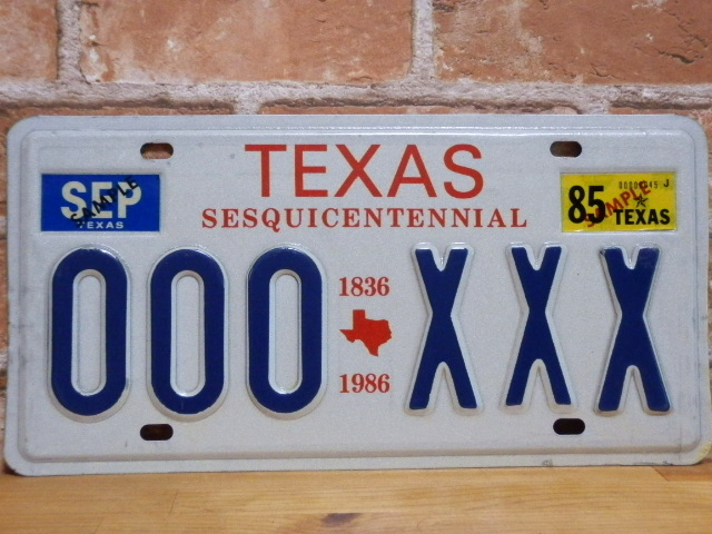 USEDサンプルプレート　テキサス　ＴＸ