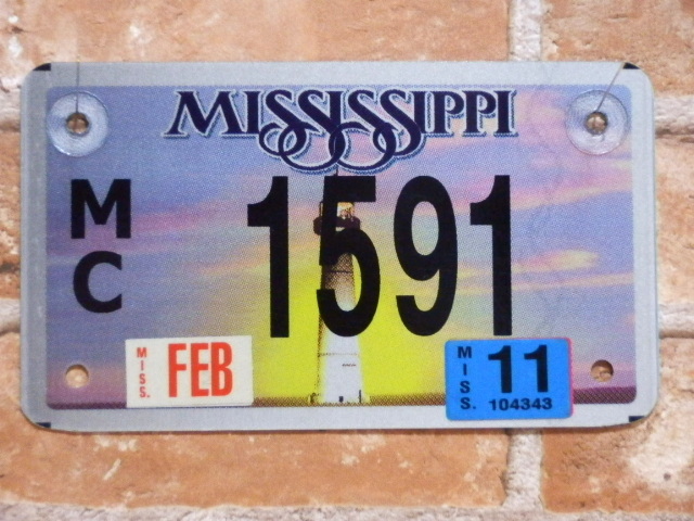 USEDモーターサイクル ナンバープレート  ミシシッピ