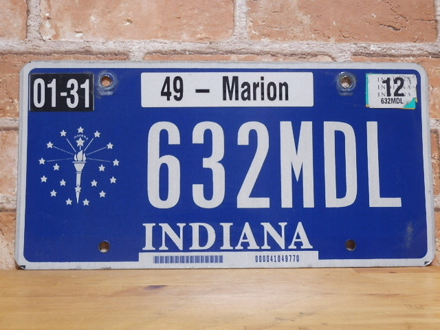 USEDナンバープレート　インディアナ　ＩＮ