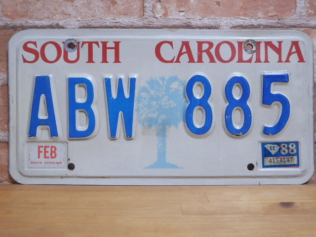 USEDナンバープレート　サウスカロライナ　ＳC
