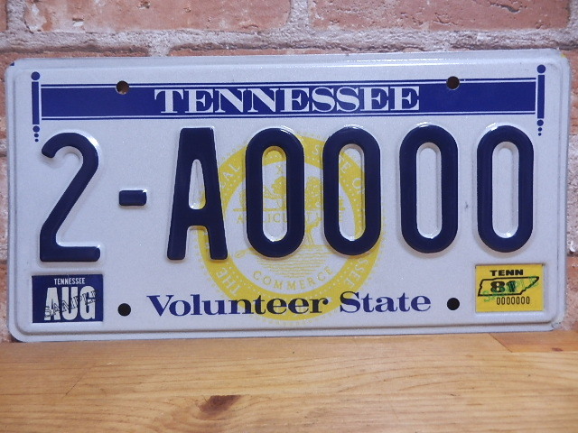 USEDサンプルプレート　テネシー　ＴＮ