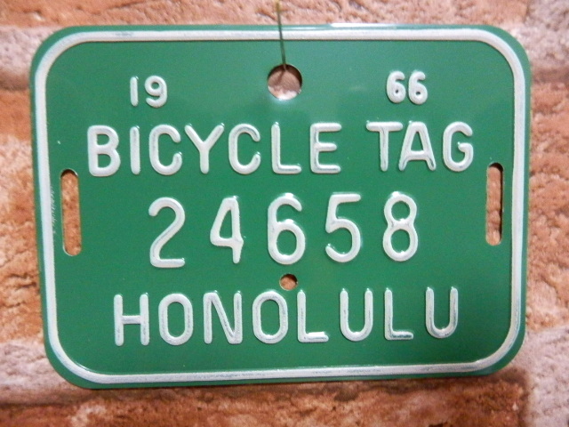 ハワイ HONOLULU 自転車用 BICYCLE TAG ナンバープレート - メルカリ