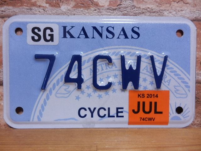 USEDモーターサイクル ナンバープレート  カンザス