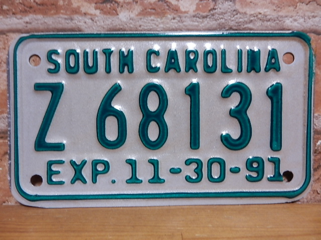 USEDモーターサイクル ナンバープレート  サウスカロライナ