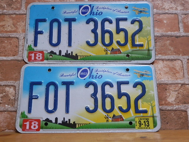 USEDペアプレート 　オハイオｗ　ＯＨ