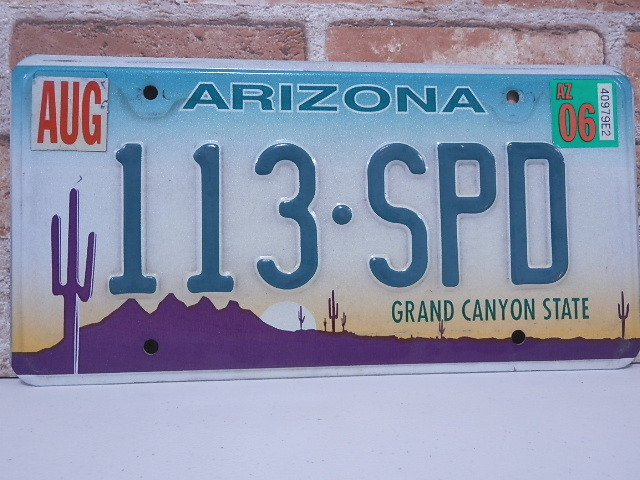 USEDナンバープレート　アリゾナ　ＡZ