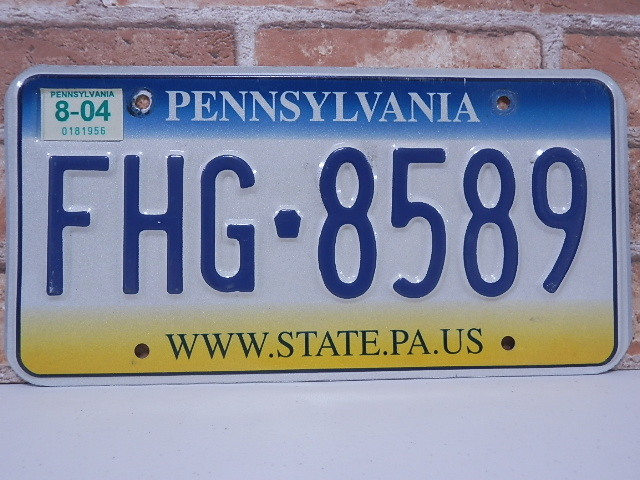 USEDナンバープレート　ペンシルベニア　ＰＡ