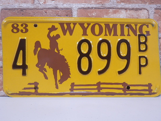 USEDナンバープレート　ワイオミング　WY