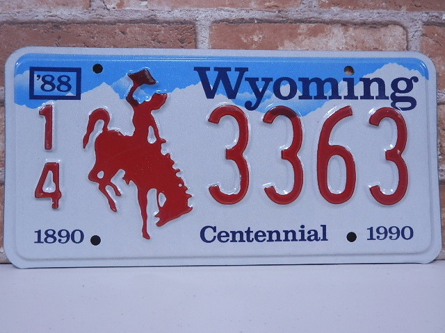 USEDナンバープレート　ワイオミング　WY