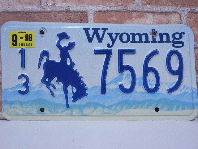 USEDナンバープレート　ワイオミング　WY