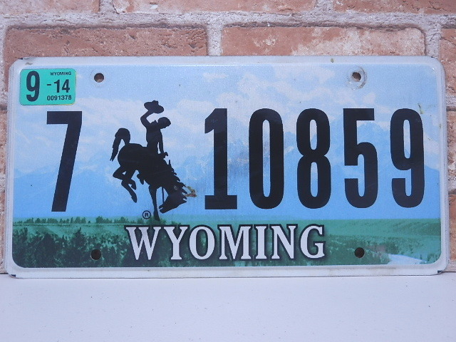 USEDナンバープレート　ワイオミング　WY