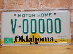 USEDサンプルプレート　オクラホマ　OK