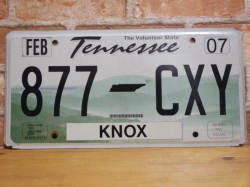 USEDナンバープレート　テネシー　ＴＮ