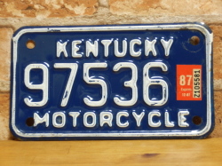 USEDモーターサイクルナンバープレート　ケンタッキー　