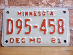 USEDモーターサイクルプレート　ミネソタ　ＭＮ