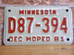 USEDモーターサイクルプレート　ミネソタ　ＭＮ