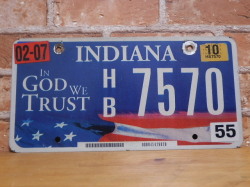 USEDナンバープレート　インディアナ　ＩＮ