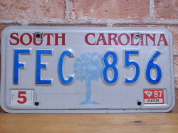 USEDナンバープレート　サウスカロライナ　ＳC