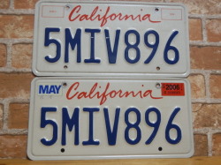 USED ペアプレート　カリフォルニアw　ＣＡ