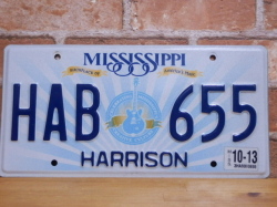 USEDナンバープレート　ミシシッピ　ＭＳ