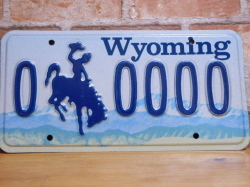 USEDサンプルプレート　ワイオミング　WY