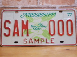 USEDサンプルプレート　ミシシッピ　ＭＳ