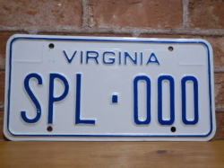 USEDサンプル プレート　バ－ジニア　ＶＡ