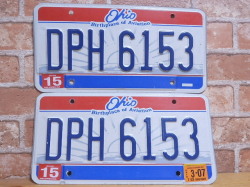 USEDペアプレート 　オハイオｗ　ＯＨ