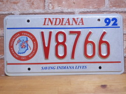 USEDナンバープレート　インディアナ　ＩＮ