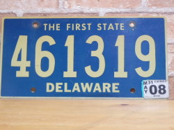 USEDナンバープレート　デラウェア　ＤＥ