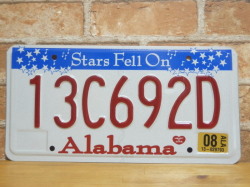 USEDナンバープレート　アラバマ　ＡＬ