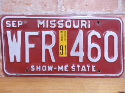 USEDナンバープレート　ミズーリ　ＭＯ