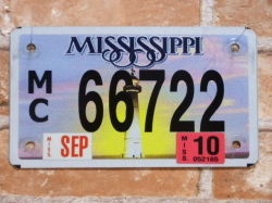 USEDモーターサイクル ナンバープレート  ミシシッピ